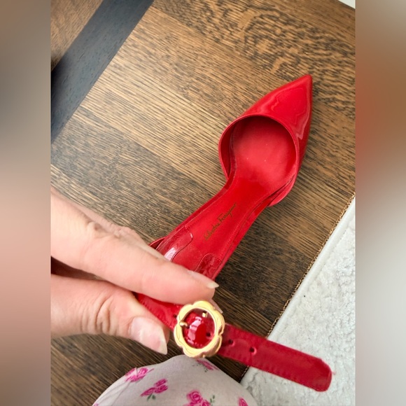 SALVATORE FERRAGAMO Sorano Red Patent Leather Pumps Shoes Size 10 Women’s NEW - Picture 9 of 14